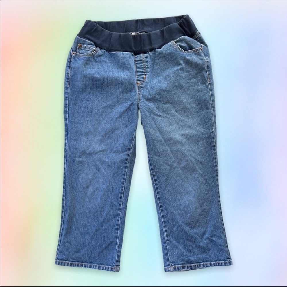 Maternity cropped jeans demi panel waist denim Oh Baby! By Motherhood